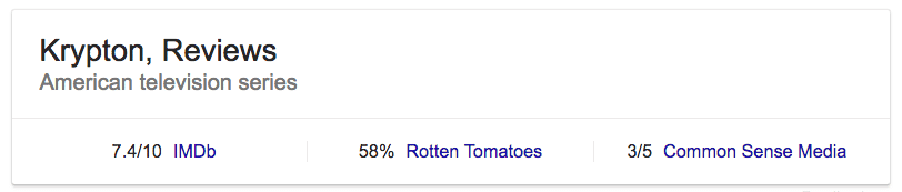 Krypton tv show critic ratings
